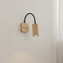 Ljojo LED Wall Lamps Indoor Art Square Round Ash Wood Lampshade Stair Light