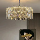 Gold Starry Crystal Chandelier for Villa Attic Bedroom - Ljojo Luxe Hanging Lamp