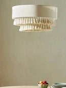 Bohemian Fabric Pendant Light with Tassels | Handmade Chandelier for Living Room - Ljojo