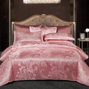 Ljojo Luxury Jacquard Bedding Set - European Style Satin Duvet Cover for Double Bed