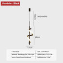 Ljojo LED Pendant Light: Modern Bedroom Hanging Lamp Fixture - Gold Black