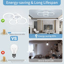 Ljojo LED Gloss Ceiling Light Ring with Remote Control Dimmable Lamp