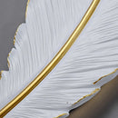Ljojo LED Wall Sconce Modern Resin TV Background Light for Home Bedroom - White Feather
