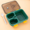 Ljojo 3-Grid Bento Box with Spoon | Microwaveable Lunch Container & Tableware