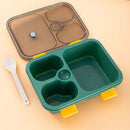 Ljojo 3-Grid Bento Box with Spoon | Microwaveable Lunch Container & Tableware