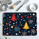 Christmas Tree Snow Stars Drying Mat - Non-Slip Absorbent Kitchen Placemat by Ljojo