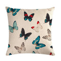 Butterfly Cotton Linen Throw Pillow Cover for Home & Car Decor - Ljojo