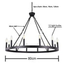 American Retro E14 Led Pendant Lights: Black Metal Chandelier by Ljojo for Living Room & Stairs