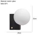 Ljojo Minimalist Black Chrome Wall Sconce with White Glass, G9 Bulb