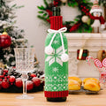 Knitted Snowflake Elk Christmas Wine Bottle Cover by Ljojo