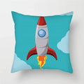 Cartoon Spacecraft Astronaut Rocket Pillowcase for Home Decor - Ljojo