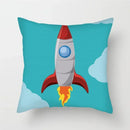 Cartoon Spacecraft Astronaut Rocket Pillowcase for Home Decor - Ljojo