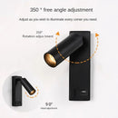 Ljojo LED Wall Lamp Sconce with Switch Black Bronze Creative USB for Bedroom