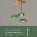 Ljojo Elegant LED Glass Petal Chandelier - Stylish Nordic Retro Lighting