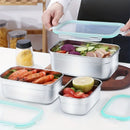 Ljojo 304 Stainless Steel Lunch Box with Sealed Lid - Square Fresh-keeping & Frozen Storage Box