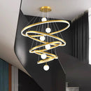 Modern Gold Ring LED Pendant Light Chandeliers for Living Bedroom Dining Room by Ljojo