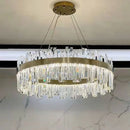 Ljojo Luxury Golden Crystal Round Ceiling Chandelier Light for Living Room