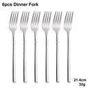 Ljojo 24-Piece Stainless Steel Cutlery Set | Elegant Mirror Finish Western Dinnerware