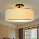 Japanese Wabi Sabi Ceiling Lamp Originality Linen Lampshade for Bedroom Balcony Hallway by Ljojo