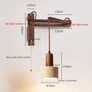 Ljojo Mid Century Modern LED Wall Light - Black Travertine Folding Bedside Lamp
