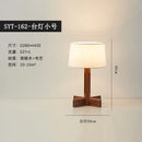 Japanese Wabi-sabi Walnut Wood Zen Table Lamp LED E27 Fabric Lampshade Modern Minimalist Ljojo