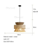 Vintage Wabi Sabi Hemp Rope Chandelier Pendant Light for Cafe and Dining Room by Ljojo