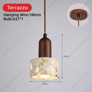 Modern Stone Pendant Light Terrazzo Travertine Calacatta Hanging Lamp Ljojo