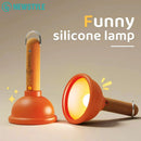Ljojo LED Plunger Night Light: Dimming, Tricky Silicone Toy for Children's Bedroom