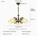 Vintage Flower Glass Pendant Lights LED Chandelier for Bedroom Dining Room by Ljojo