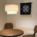 Japanese Wabi Sabi Double-Layer Fabric Pendant Lamp for Living Dining Bedroom by Ljojo