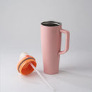 Ljojo 1200ml Car Cup with Flip Lid, Dual Drink Fruit Cup & Insulated Design