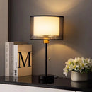American Fabric Table Lamp Luxury Gold Black Decor for Living Room by Ljojo