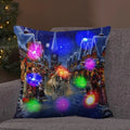Ljojo LED Retro Santa Christmas Lights Pillowcase Home Decor 45x45