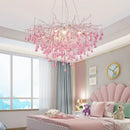 LED Pink Crystal Chandelier Water Drop Ceiling Lamp - Nordic Hot Sales - Ljojo