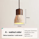 Ljojo Retro Nordic Yellow Travertine Pendant Lamp for Bedroom Bar Dining Room