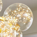 Ljojo LED Glass Ball Chandelier with Remote Control Home Decoration Indoor Lighting