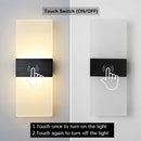 LED Touch Sensor Wall Lamp Black Modern Nordic Bedroom Living Room Sconce by Ljojo