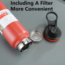 Ljojo 24H Insulated Stainless Steel Water Bottle with Handle, BPA-Free Sports Thermos