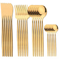 Ljojo 24Pcs Stainless Steel Cutlery Set Dinnerware Flatware Knife Fork Spoon