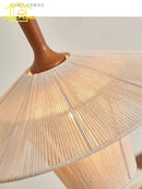 Japanese Wabi-sabi Hand Knitting Cotton Pendant Light LED E27 Solid Wood Zen Decor by Ljojo
