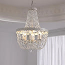 American Lustre K9 Crystal E14 Pendant Lights: French White Iron LED Hanging Lamp by Ljojo