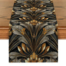 Ljojo Metallic Texture Floral Branches Table Runner for Dining & Dresser Decor