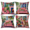 Ljojo Leopard Flower Flamingo Pillowcase Set