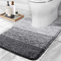 Ljojo Luxury U-Shape Bathroom Rug: Soft, Absorbent, Non-Slip Plush Shower Mat