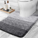 Ljojo Luxury U-Shape Bathroom Rug: Soft, Absorbent, Non-Slip Plush Shower Mat