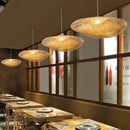 Southeast Asian Bamboo Chandelier Tea RoomHome Creative Living Room Bedroom Corridor Restaurant Chandelier Straw Hat Bamboo Lamp