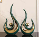 Ljojo™ Gold Swan Lovers Porcelain Figurines Room Decor Crafts