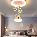 Pink Princess Castle Crown Girls' Room Pendant Light by Ljojo