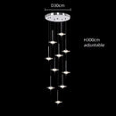Ljojo Meteor Water Droplet Crystal Chandelier LED Hanging Lamps for High House Staircase