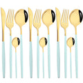 Ljojo 12-Piece Gold Flatware Set Stainless Steel Cutlery Dinnerware